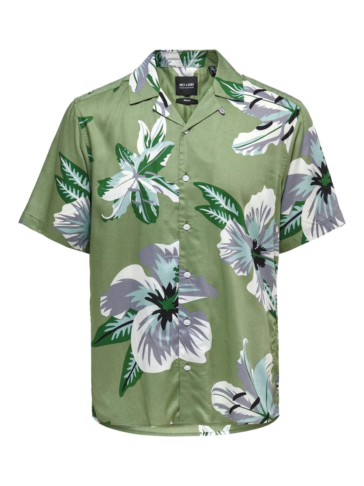 ONLY & SONS Regular fit Resort kraag Overhemd -Oil Green - 22021965
