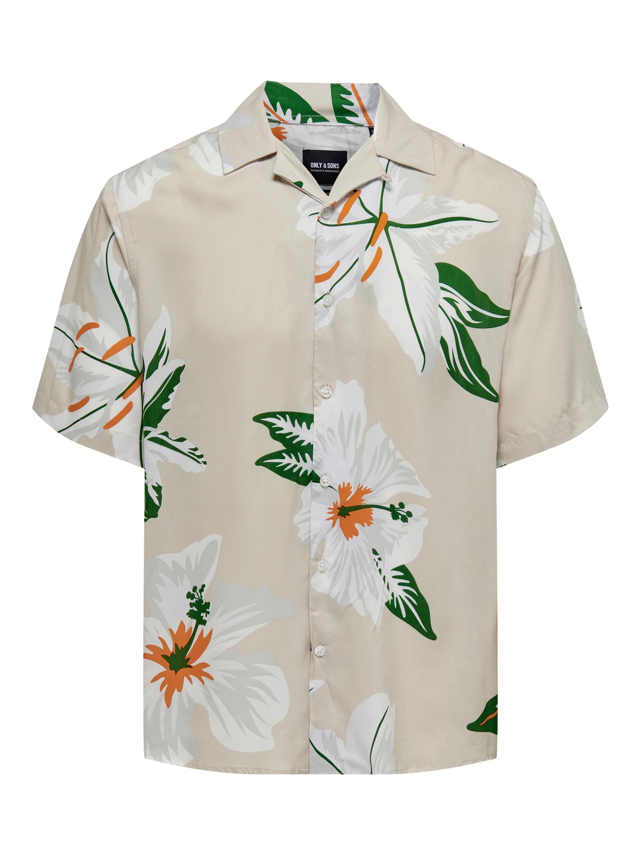 ONLY & SONS Regular Fit Resort collar Shirt -Silver Lining - 22021965