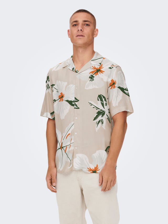 ONLY & SONS Regular fit Resort kraag Overhemd - 22021965