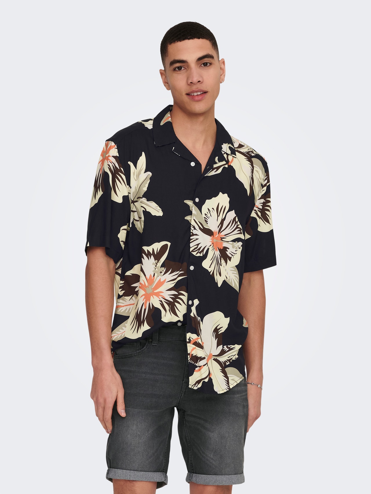 ONLY & SONS Printed Regular Fit shirt -Pear Sorbet - 22021965