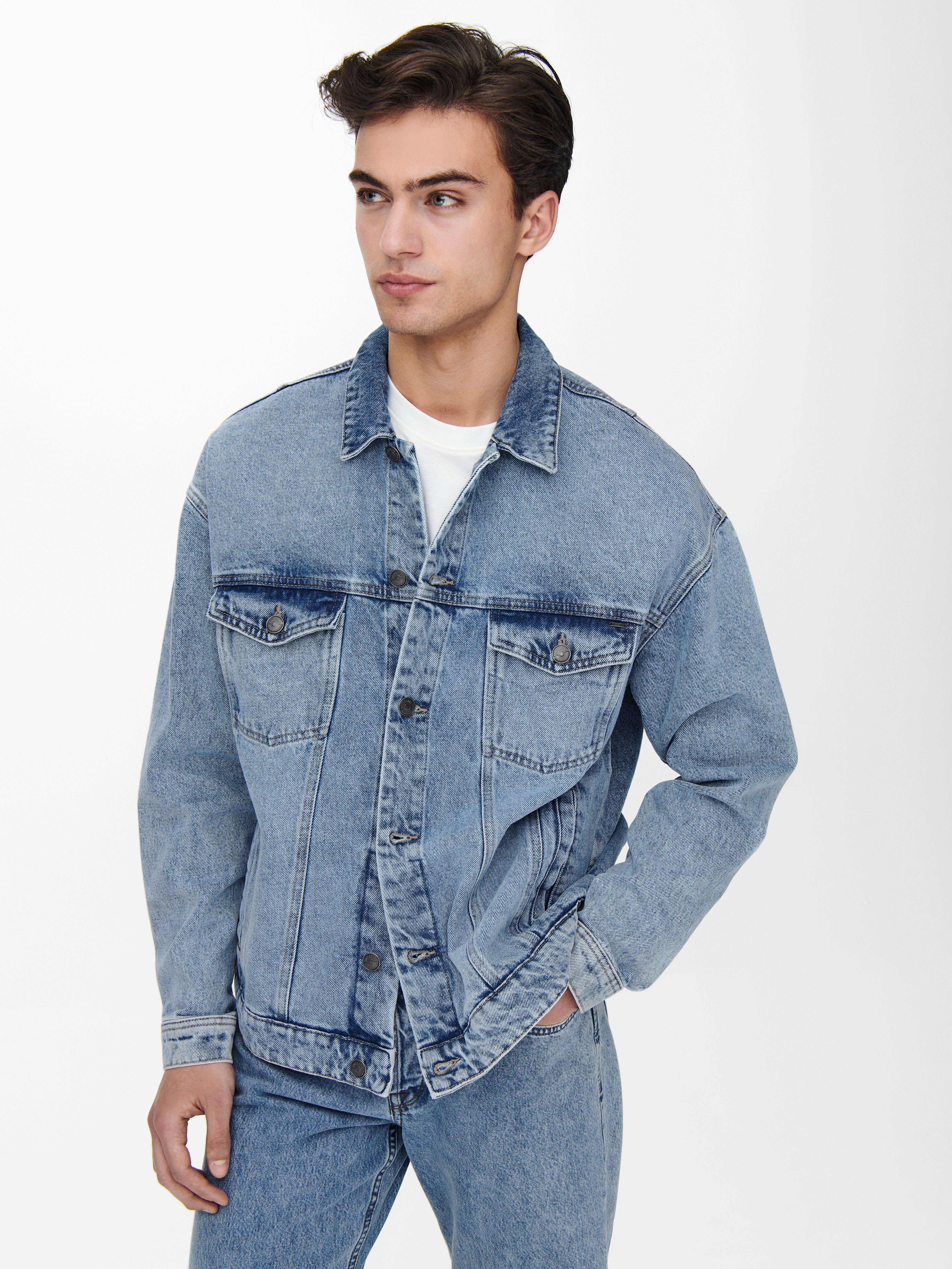 Buttoned up cheap jean jacket