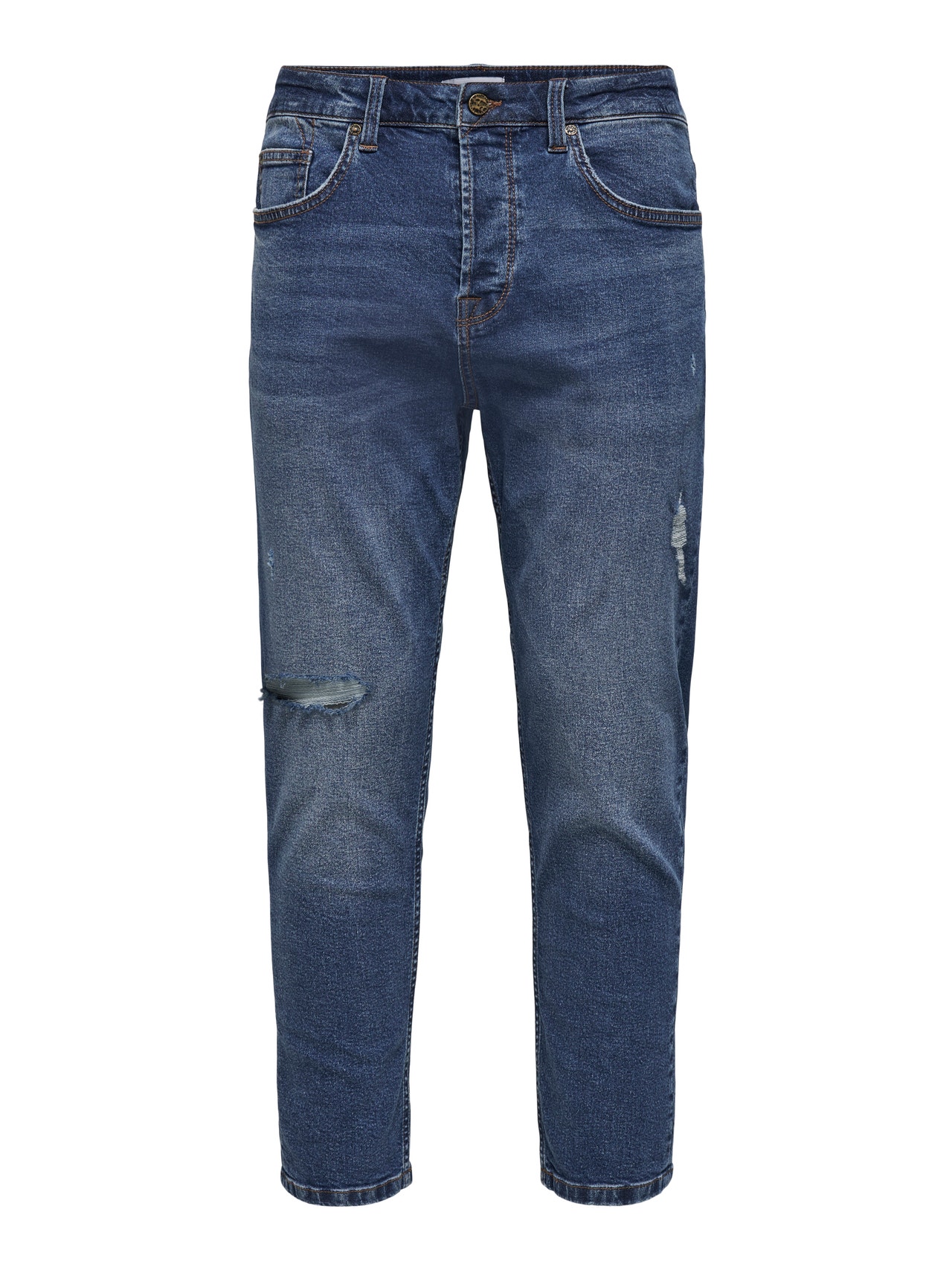ONLY & SONS Tapered fit Versleten zoom Jeans -Blue Denim - 22022104