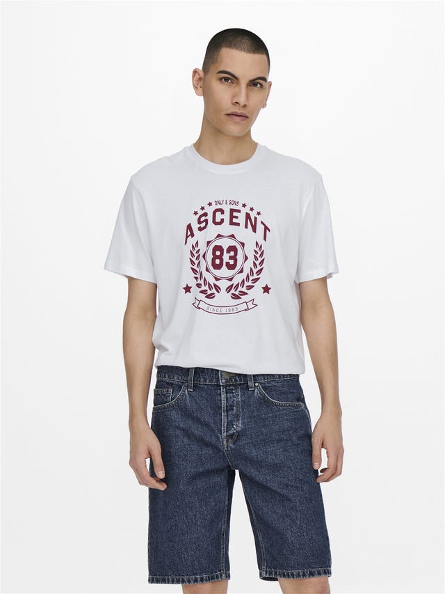 ONLY & SONS O-hals t-shirt med print - 22022196