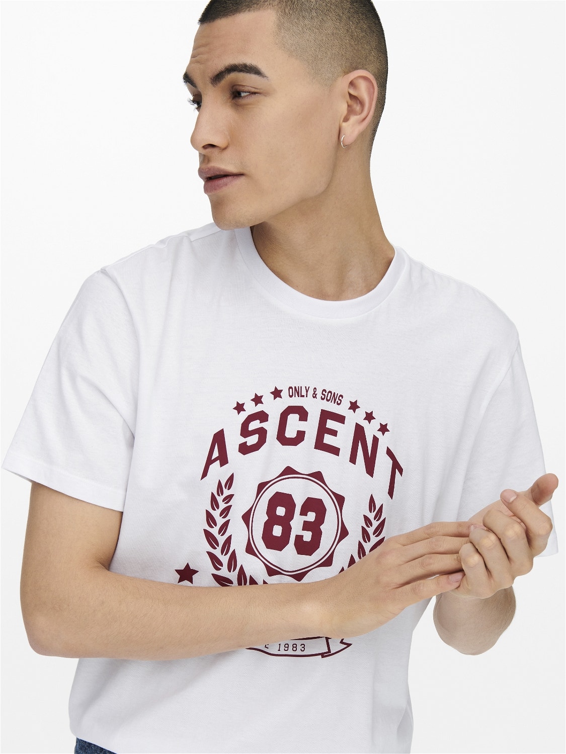 ONLY & SONS Normal passform O-ringning T-shirt -Bright White - 22022196
