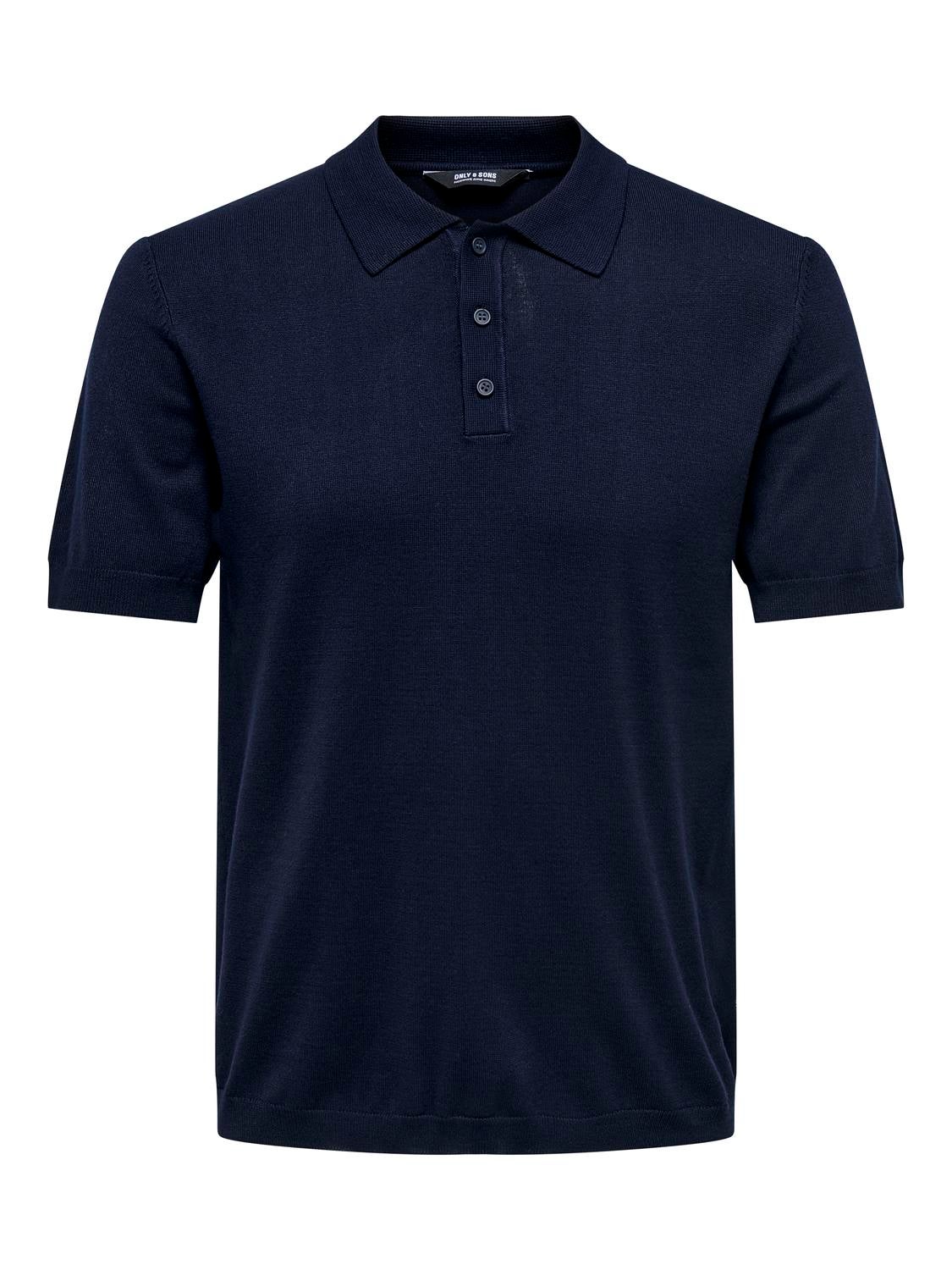 Knitted polo | Dark Blue | ONLY & SONS®