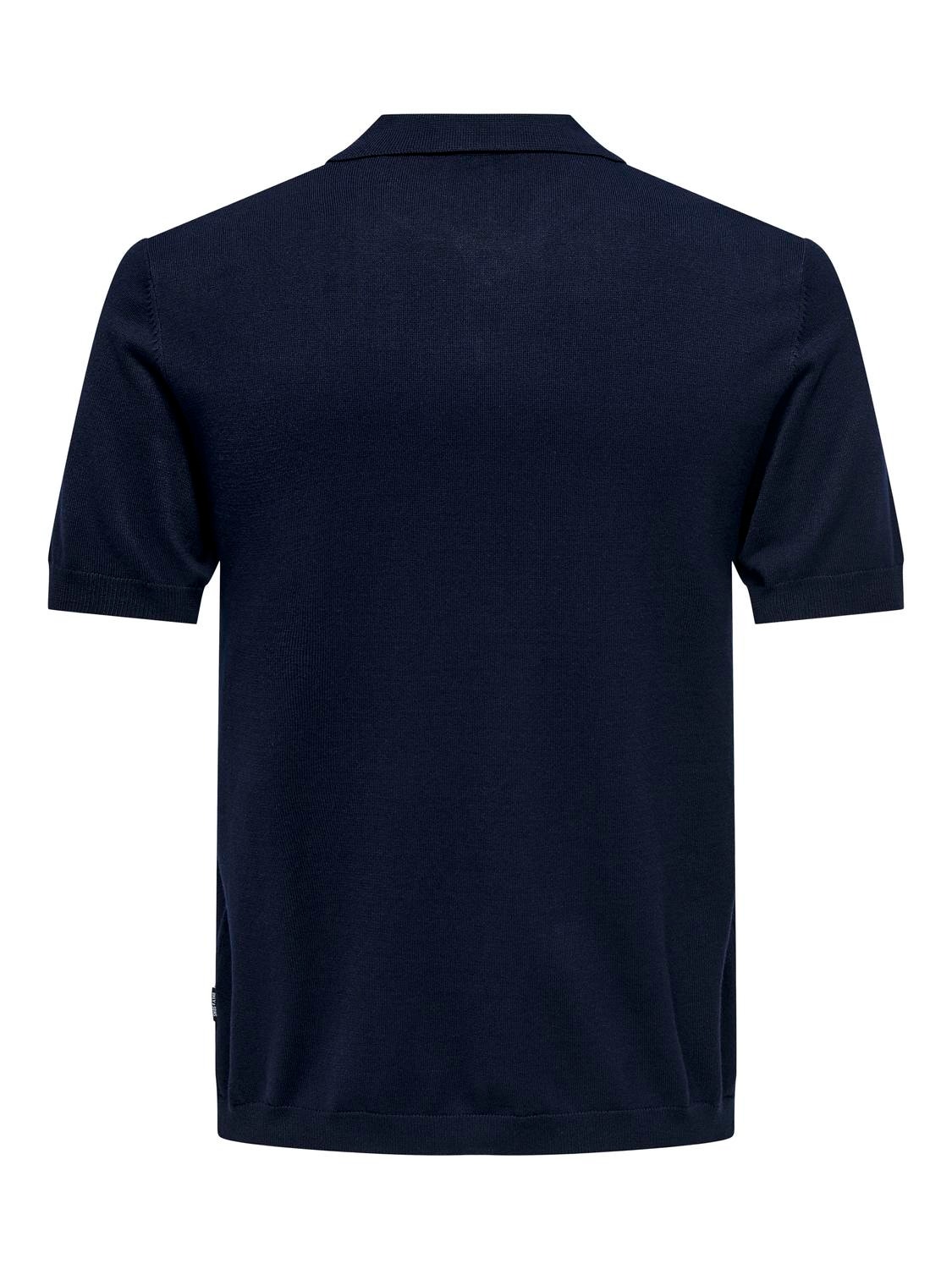 ONLY & SONS Normal passform Piké Pullover -Dark Navy - 22022219