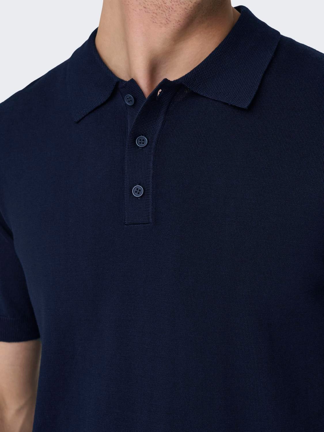 Knitted polo | Dark Blue | ONLY & SONS®