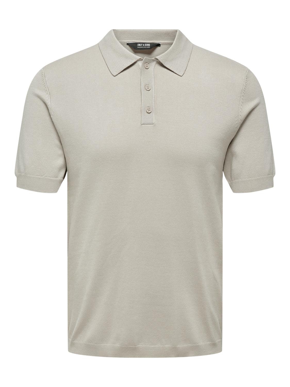 ONLY & SONS Strikket polo -Silver Lining - 22022219
