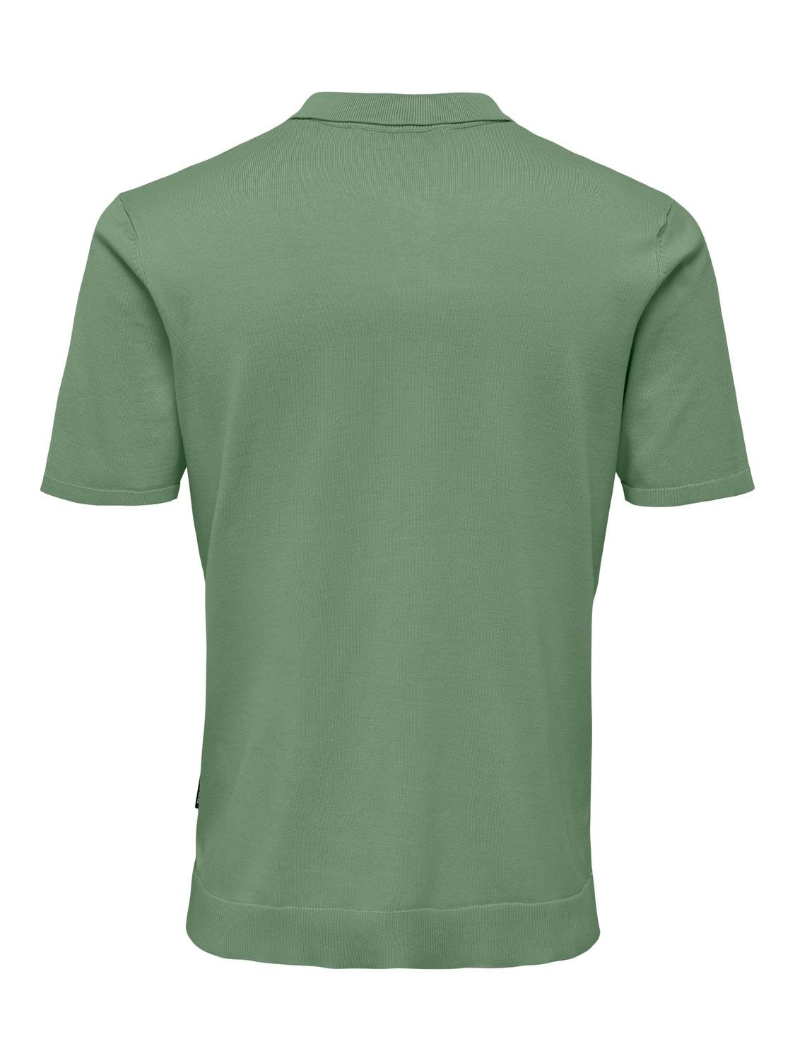 ONLY & SONS Regular Fit Polo Genser -Hedge Green - 22022219