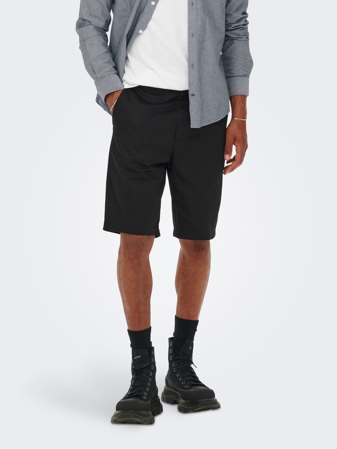 ONLY & SONS Classic chino shorts -Black - 22022326