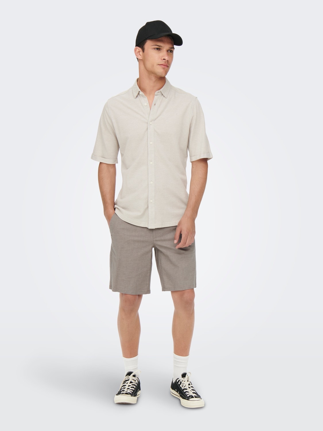 ONLY & SONS Shorts Tapered Fit Taille moyenne -Chinchilla - 22022339