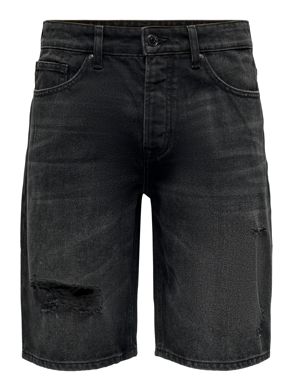 ONLY & SONS Slim Fit Middels høy midje Shorts -Black Denim - 22022342