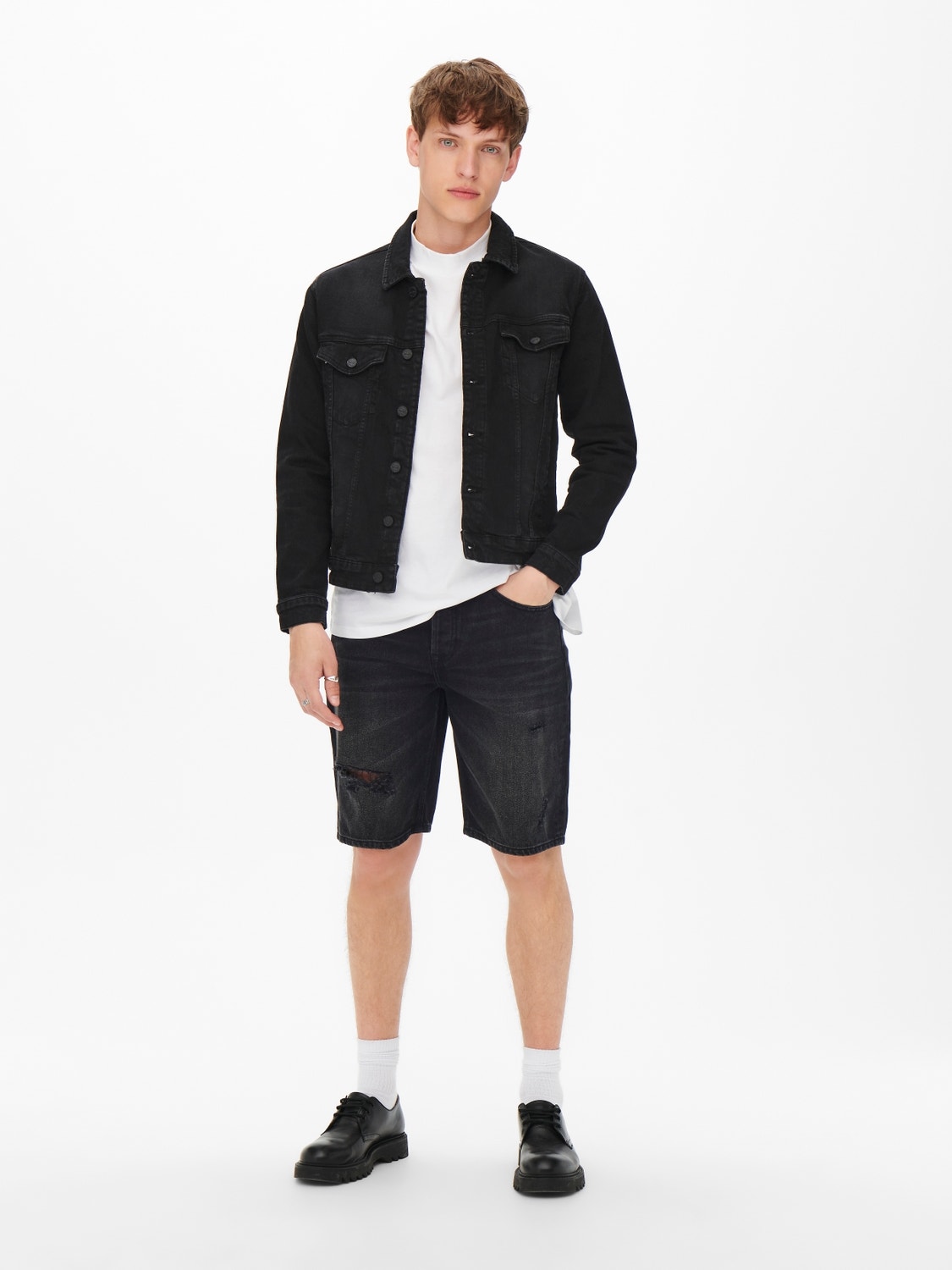 ONLY & SONS Shorts Slim Fit Taille moyenne -Black Denim - 22022342