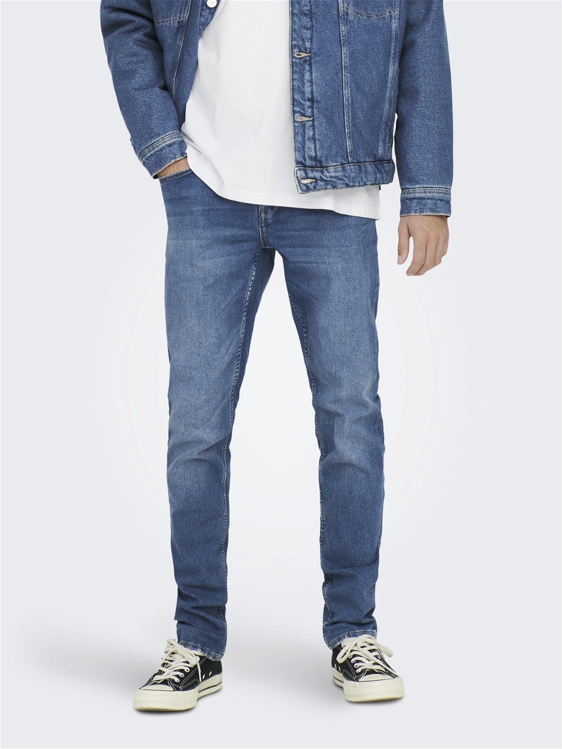 ONLY & SONS Jegging & Skinny & Slim HERREN Jeans Basisch Rabatt 58 % Blau 