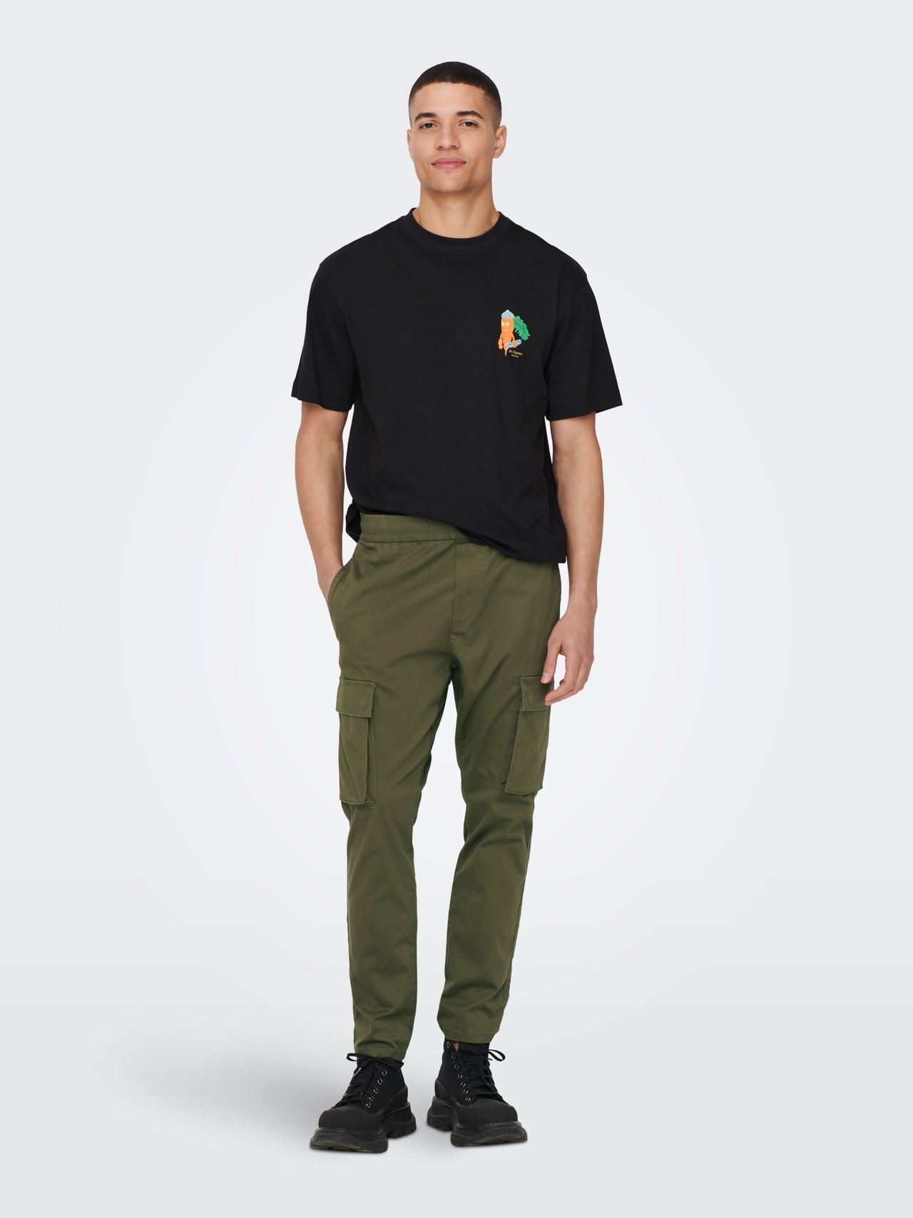 ONLY & SONS ONSCAM LINUS CARGO PANT PK 2366 -Olive Night - 22022366
