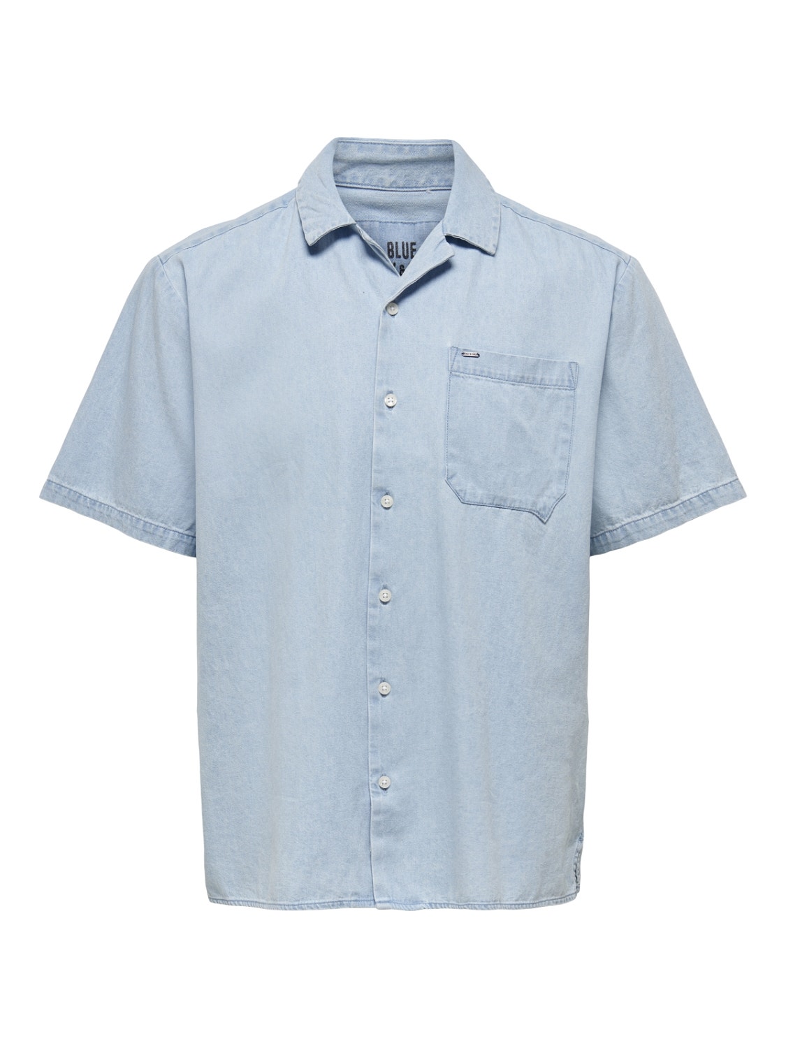 ONLY & SONS Krój regularny Kołnierz koszulowy Koszula -Blue Denim - 22022388