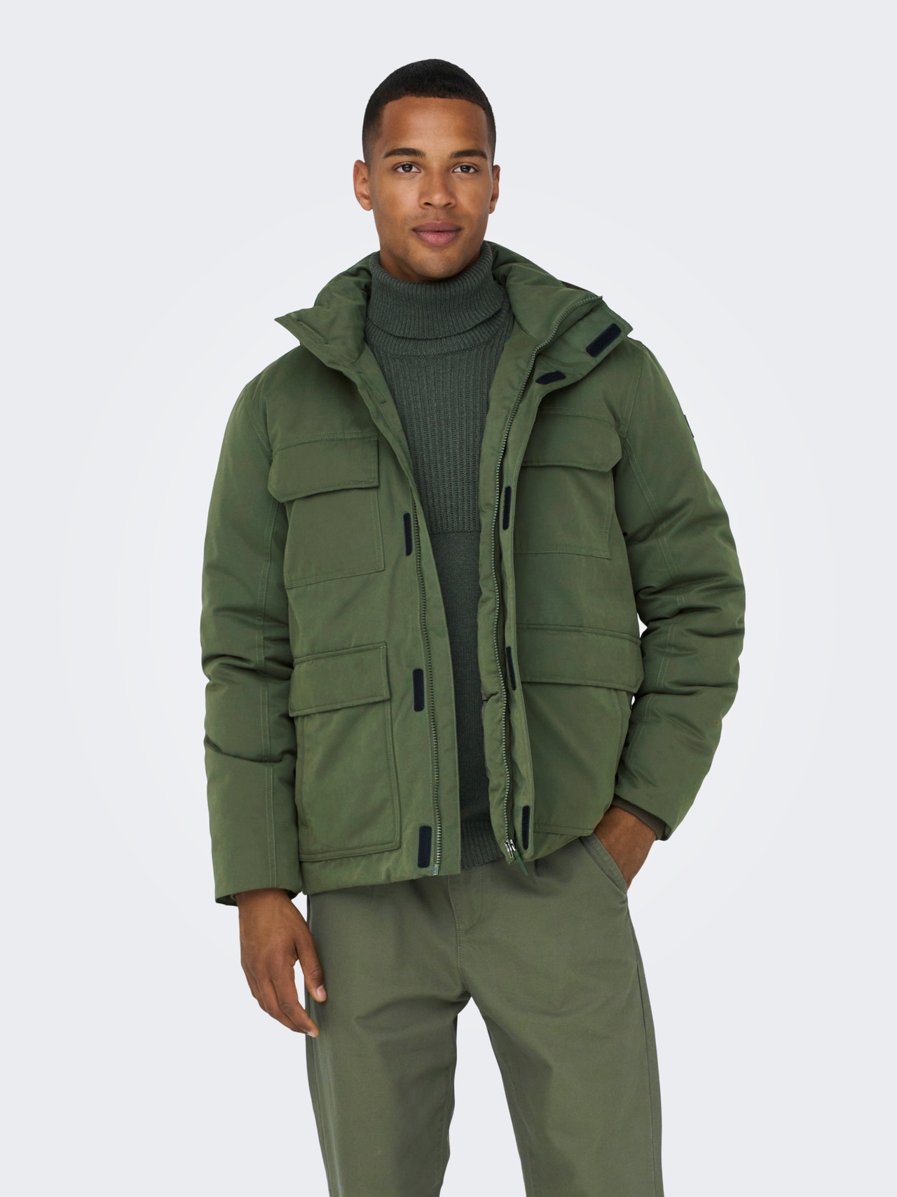 ONLY & SONS Jacket with hood -Olive Night - 22022466