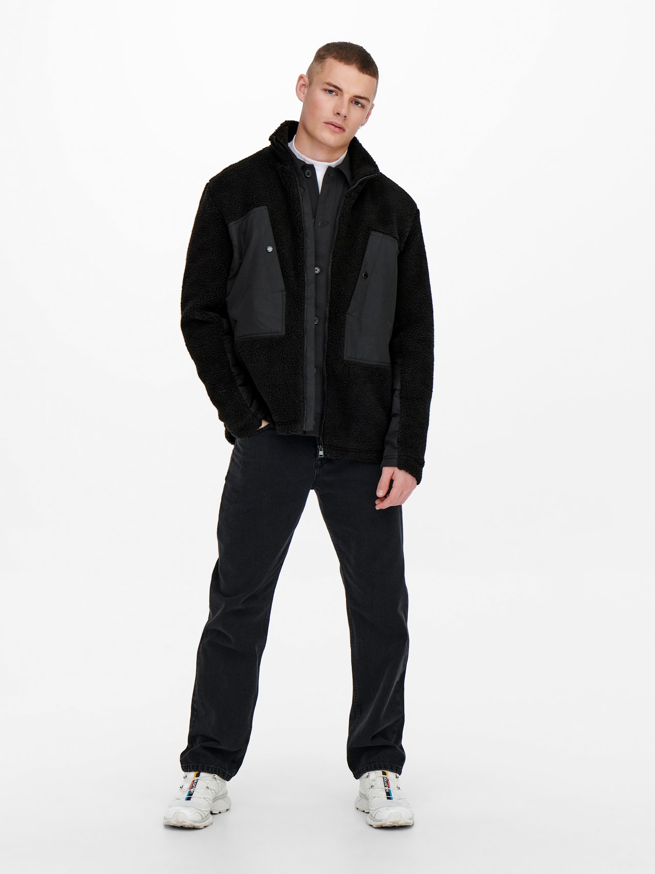 ONLY & SONS Sherpa mix jacket -Black - 22022512