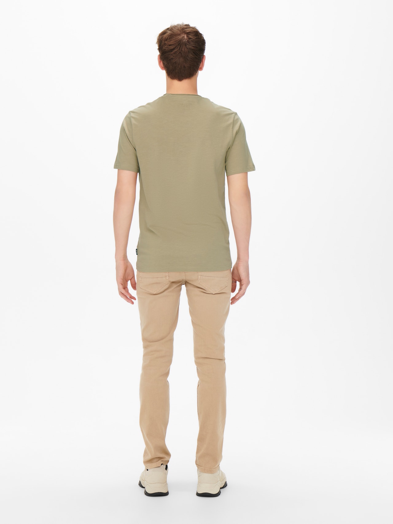 ONLY & SONS Regular Fit O-Neck T-Shirt -Chinchilla - 22022531