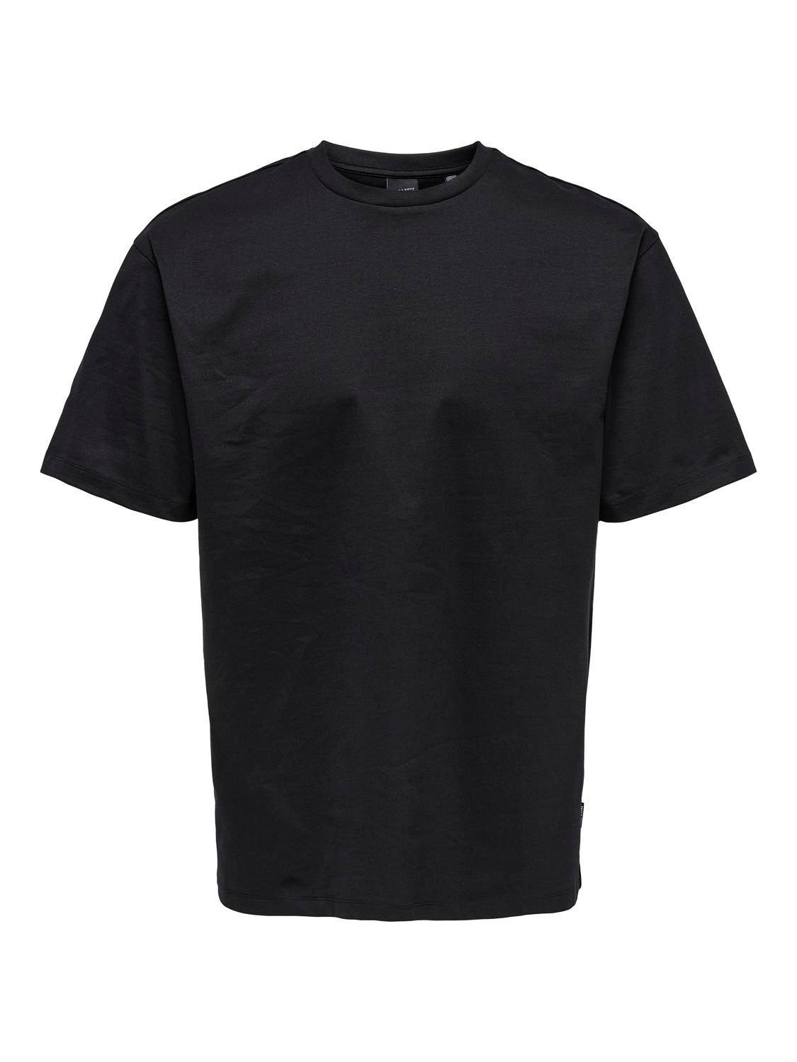 ONLY & SONS Locker geschnitten Rundhals T-Shirt -Black - 22022532
