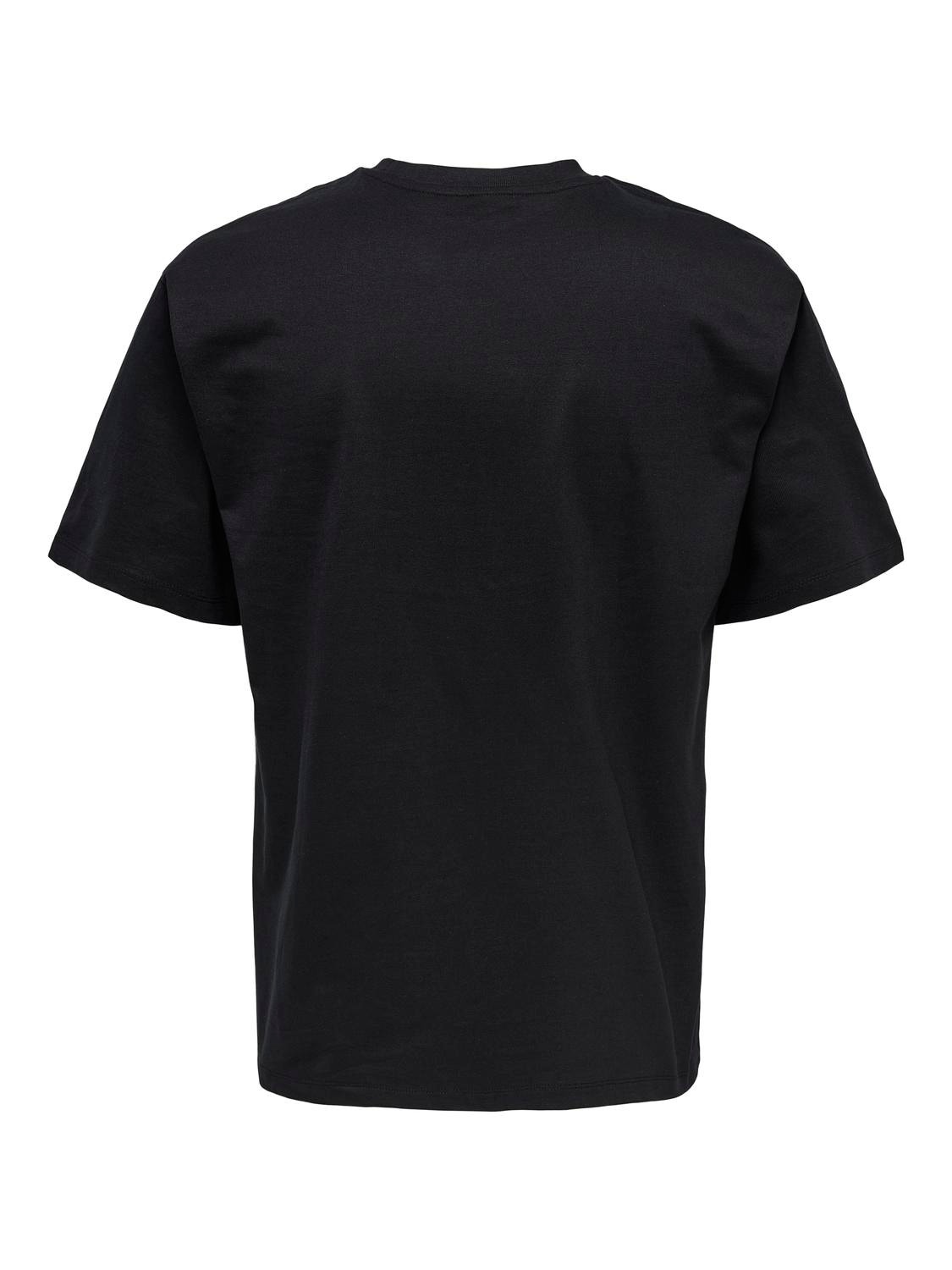 ONLY & SONS Camisetas Corte relaxed Cuello redondo -Black - 22022532
