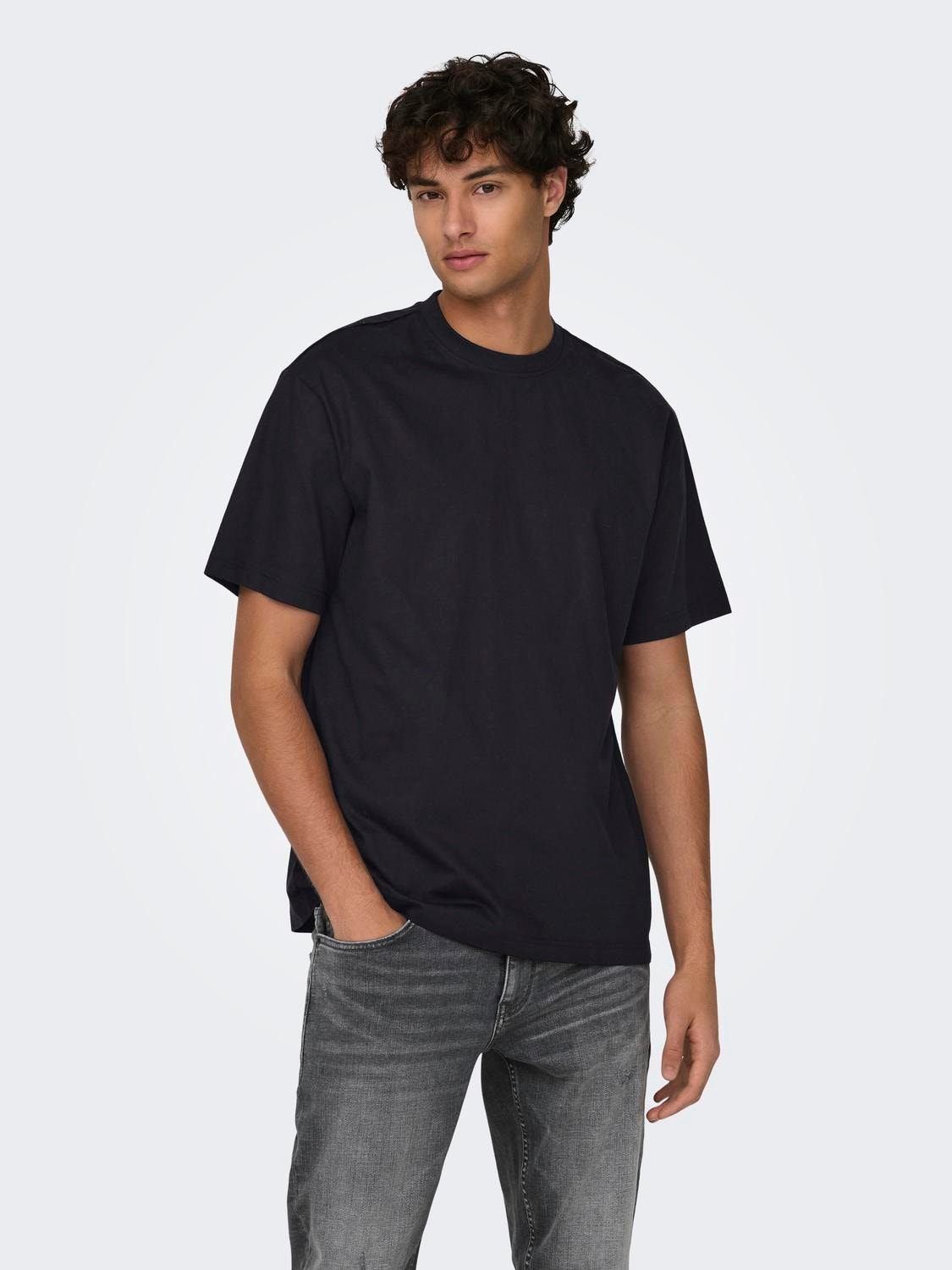 ONLY & SONS Oversized o-hals t-shirt -Black - 22022532