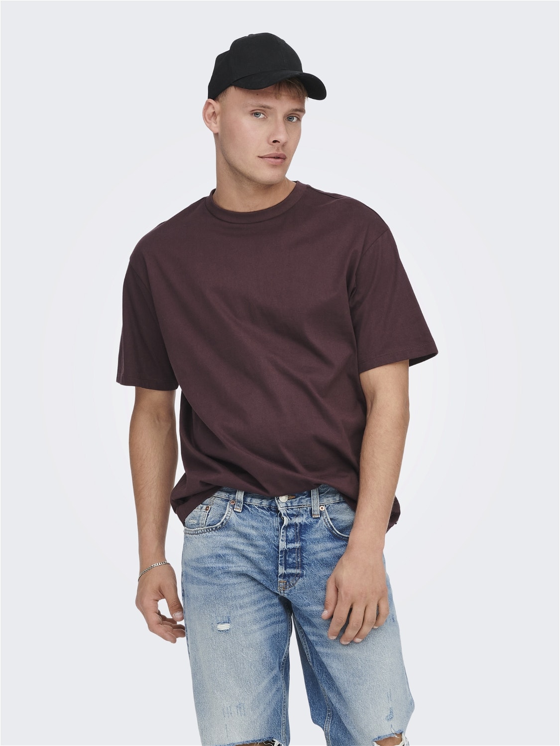 ONLY & SONS T-shirts Relaxed Fit Col rond -Fudge - 22022532
