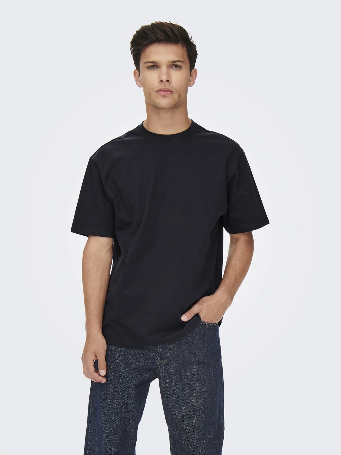 ONLY & SONS Relaxed Fit Round Neck T-Shirt -Dark Navy - 22022532