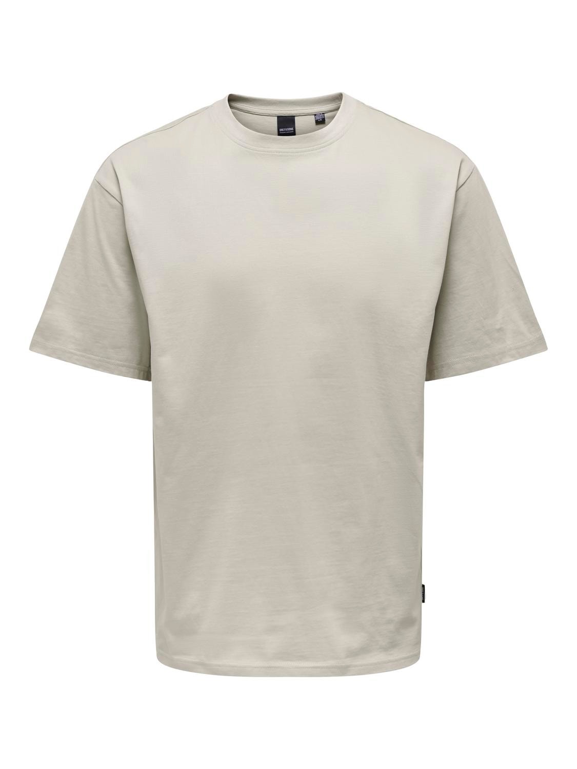 ONLY & SONS Avslappnad O-ringning T-shirt -Silver Lining - 22022532