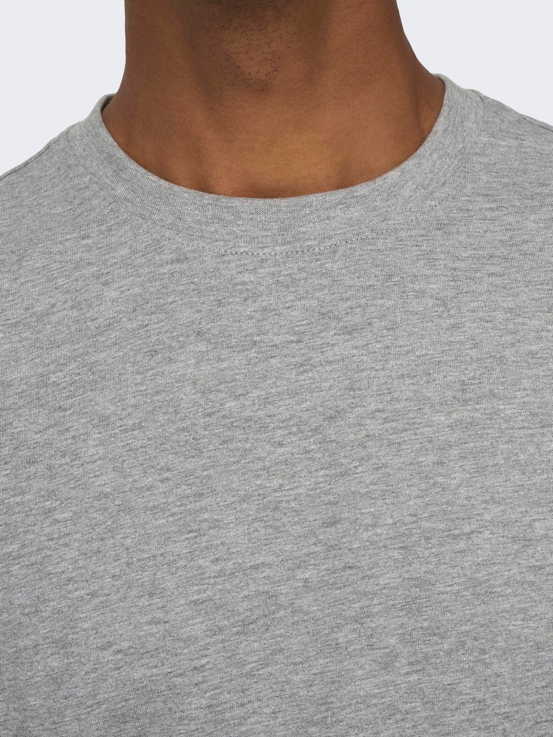 Relaxed Fit Round Neck T-Shirt | Light Grey | ONLY & SONS®