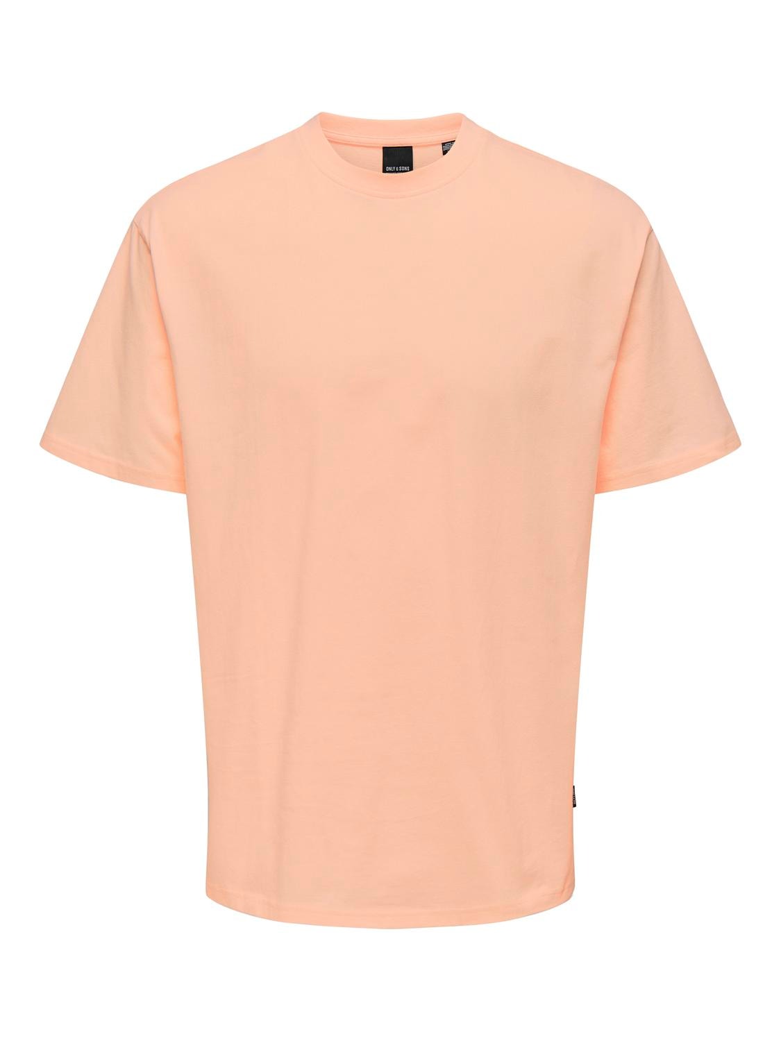 ONLY & SONS Camisetas Corte relaxed Cuello redondo -Peach Nectar - 22022532