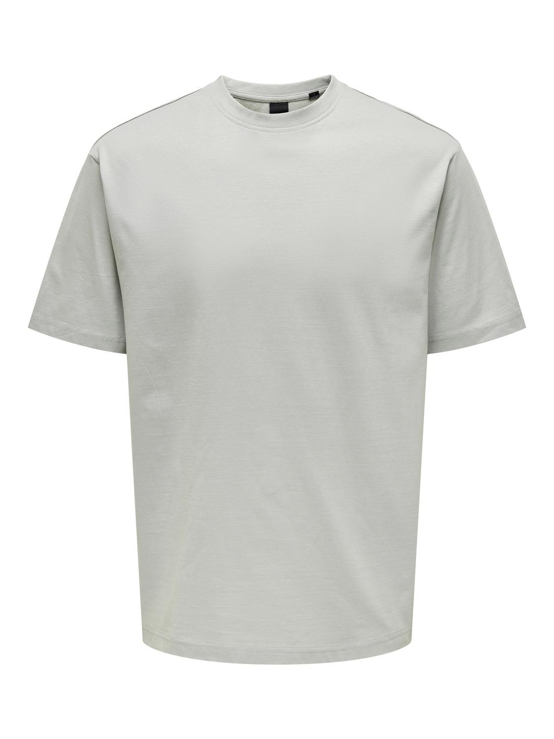 ONLY & SONS Relaxed Fit Round Neck T-Shirt -Mirage Gray - 22022532