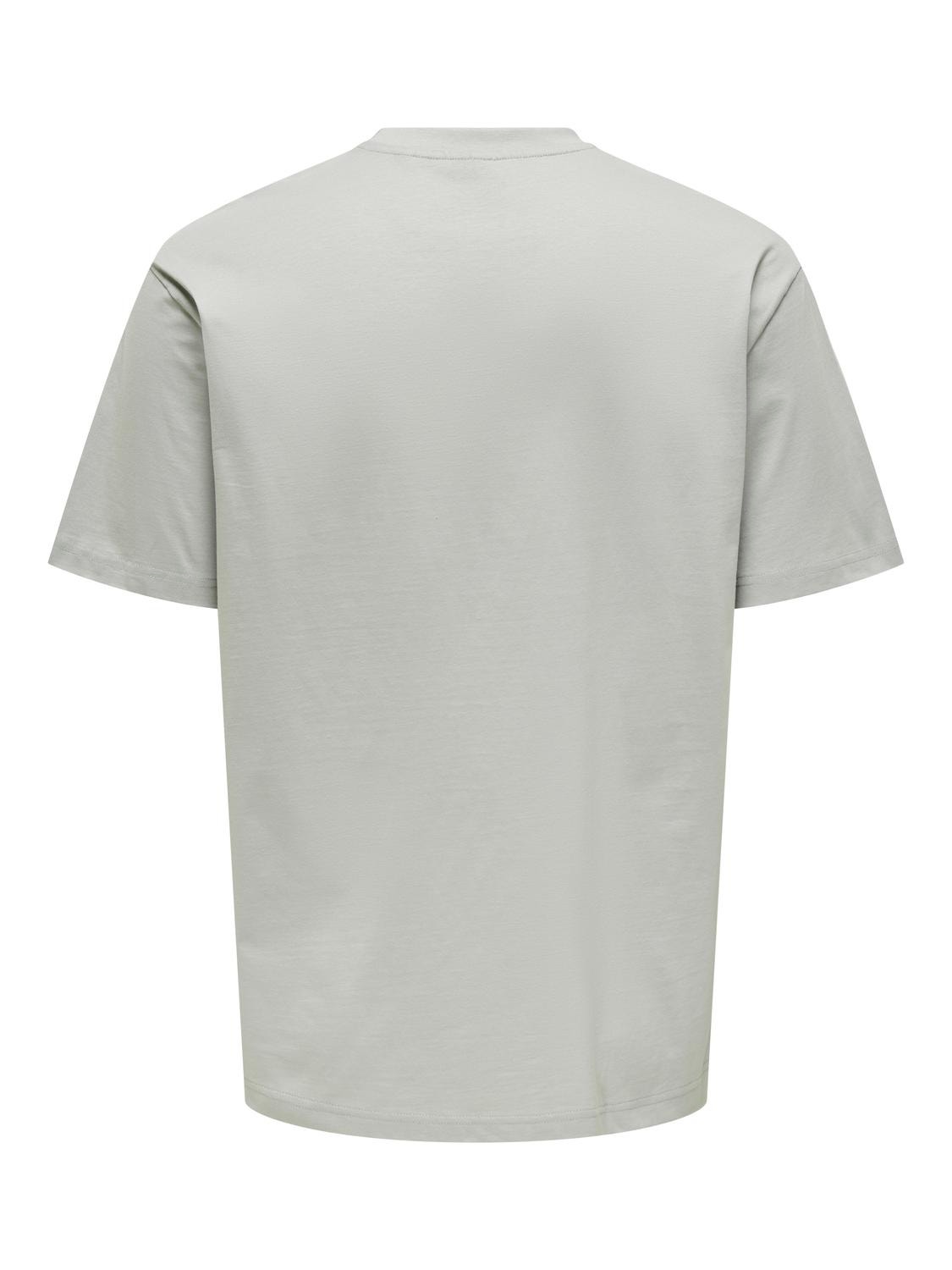 ONLY & SONS Avslappnad O-ringning T-shirt -Mirage Gray - 22022532