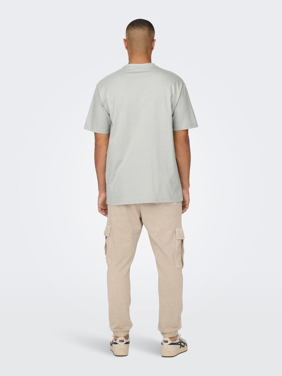 ONLY & SONS Locker geschnitten Rundhals T-Shirt -Mirage Gray - 22022532