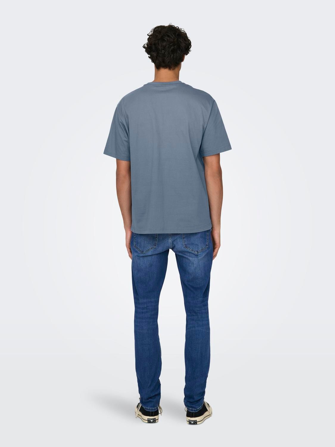 ONLY & SONS Relaxed Fit O-hals T-skjorte -Flint Stone - 22022532