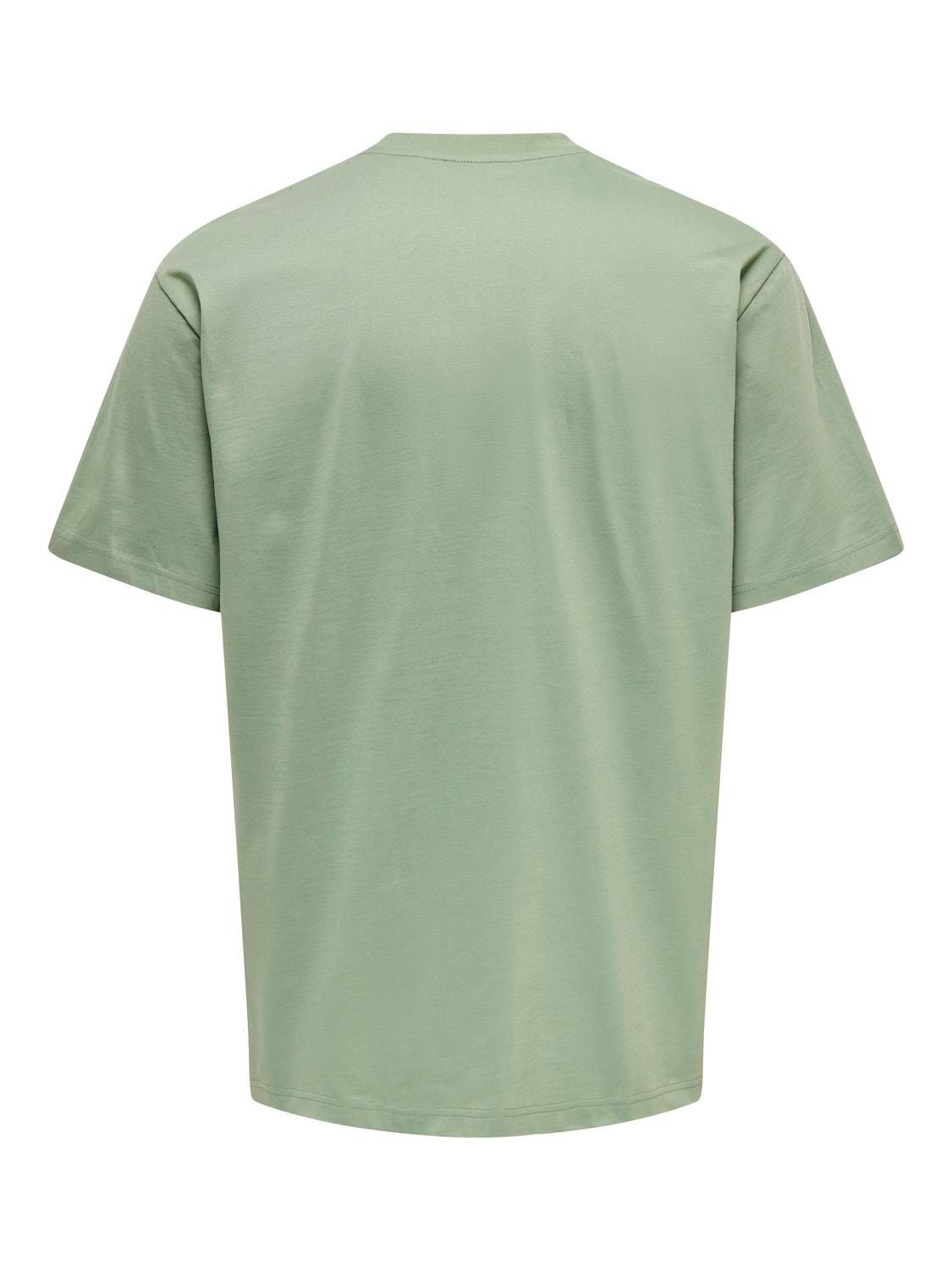ONLY & SONS T-shirts Relaxed Fit Col rond -Hedge Green - 22022532