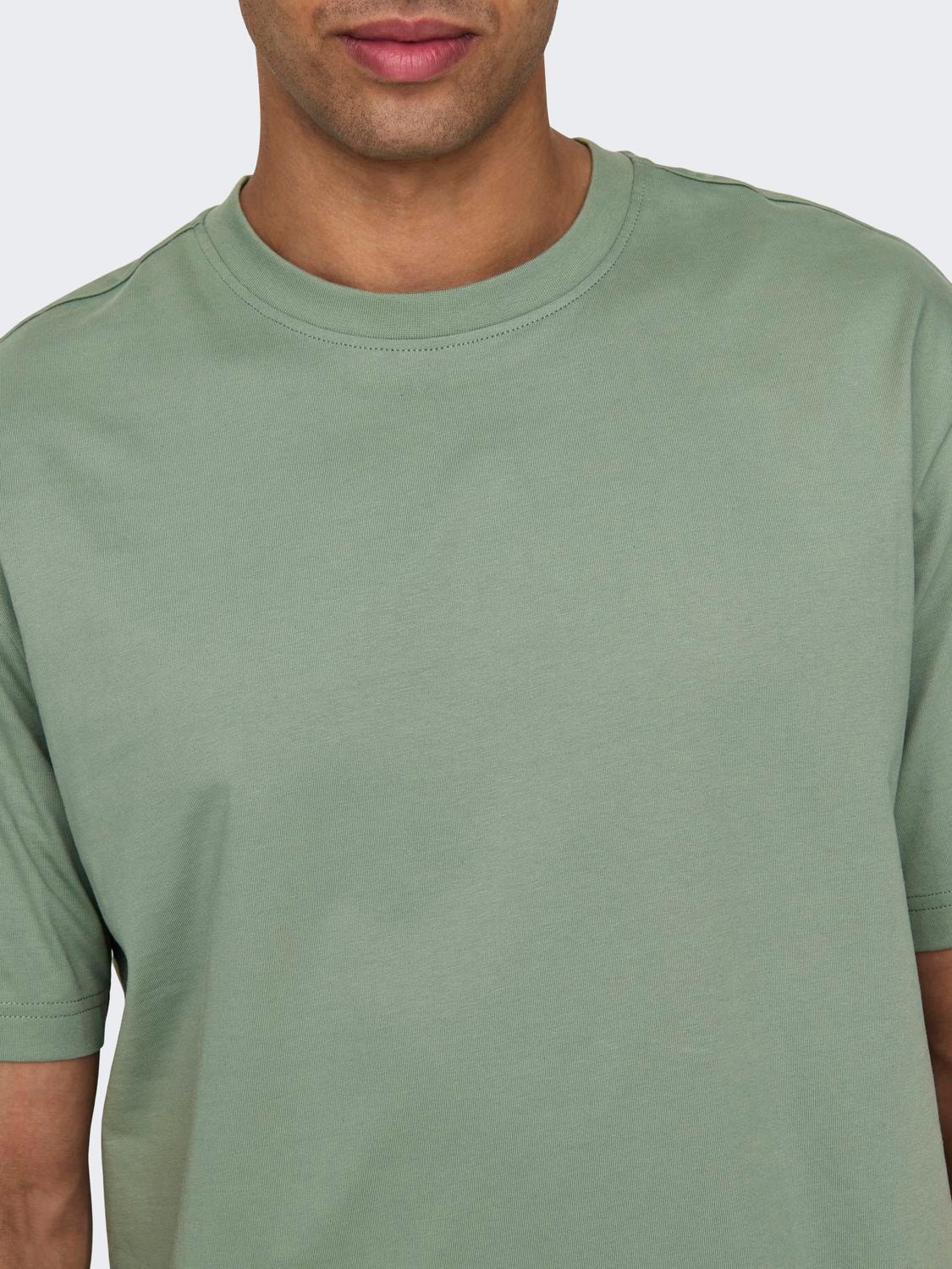 ONLY & SONS Camisetas Corte relaxed Cuello redondo -Hedge Green - 22022532