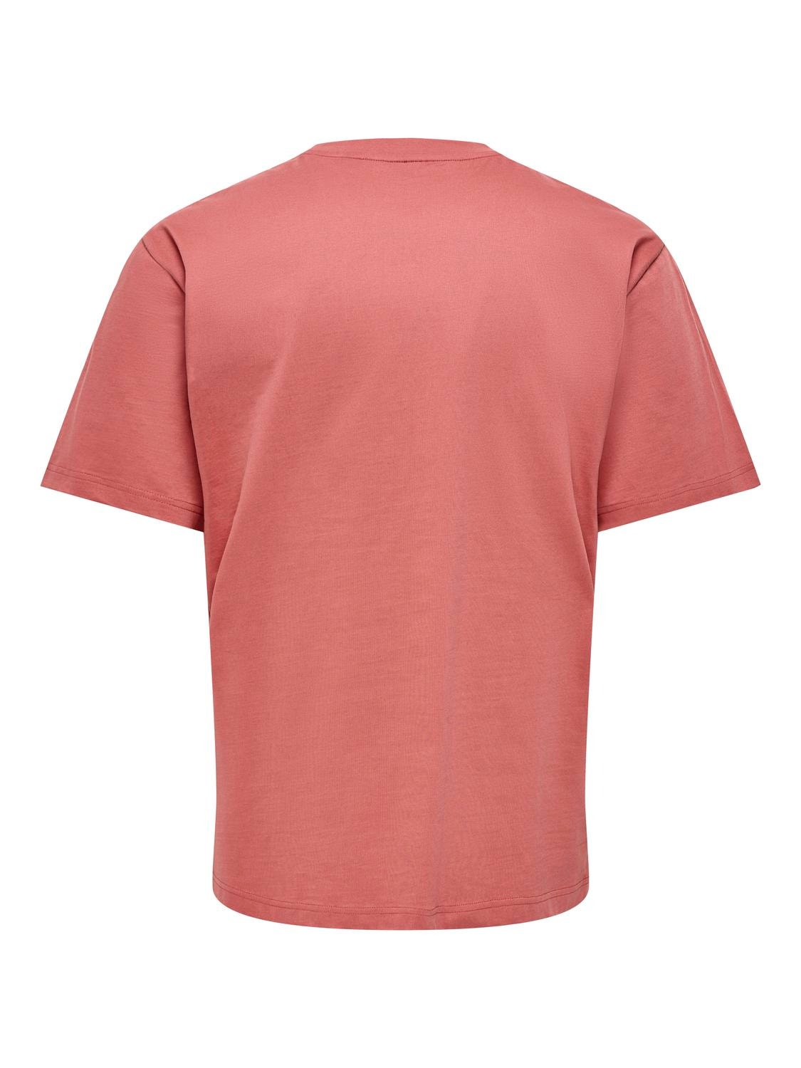 ONLY & SONS Relaxed fit O-hals T-shirts -Dusty Cedar - 22022532