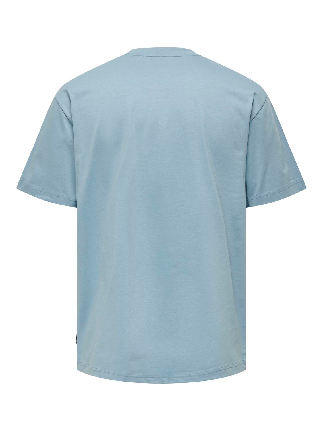 ONLY & SONS Locker geschnitten Rundhals T-Shirt -Glacier Lake - 22022532