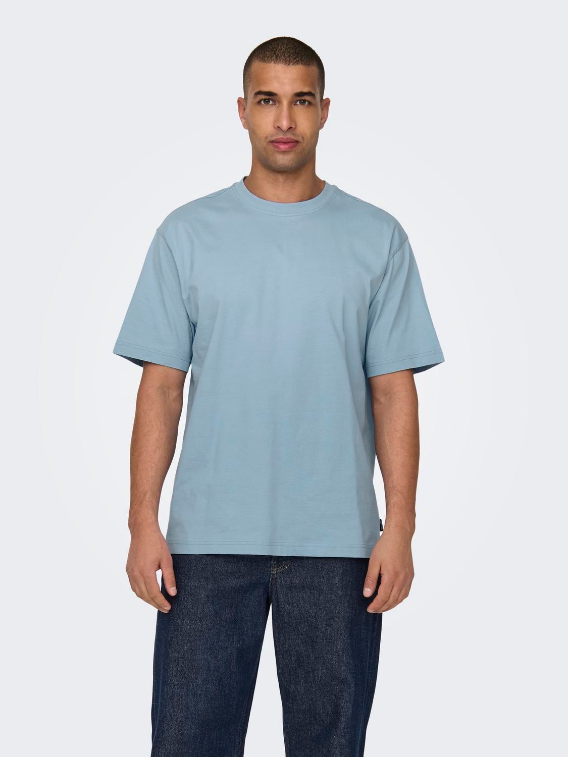 ONLY & SONS Relaxed Fit O-hals T-skjorte -Glacier Lake - 22022532