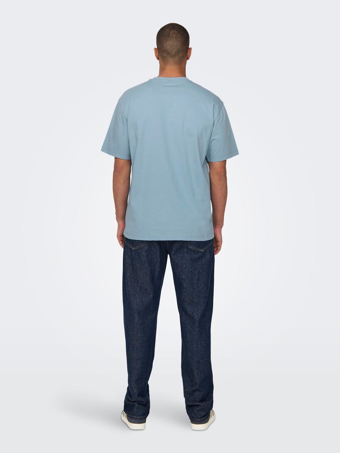 ONLY & SONS Relaxed Fit O-hals T-skjorte -Glacier Lake - 22022532