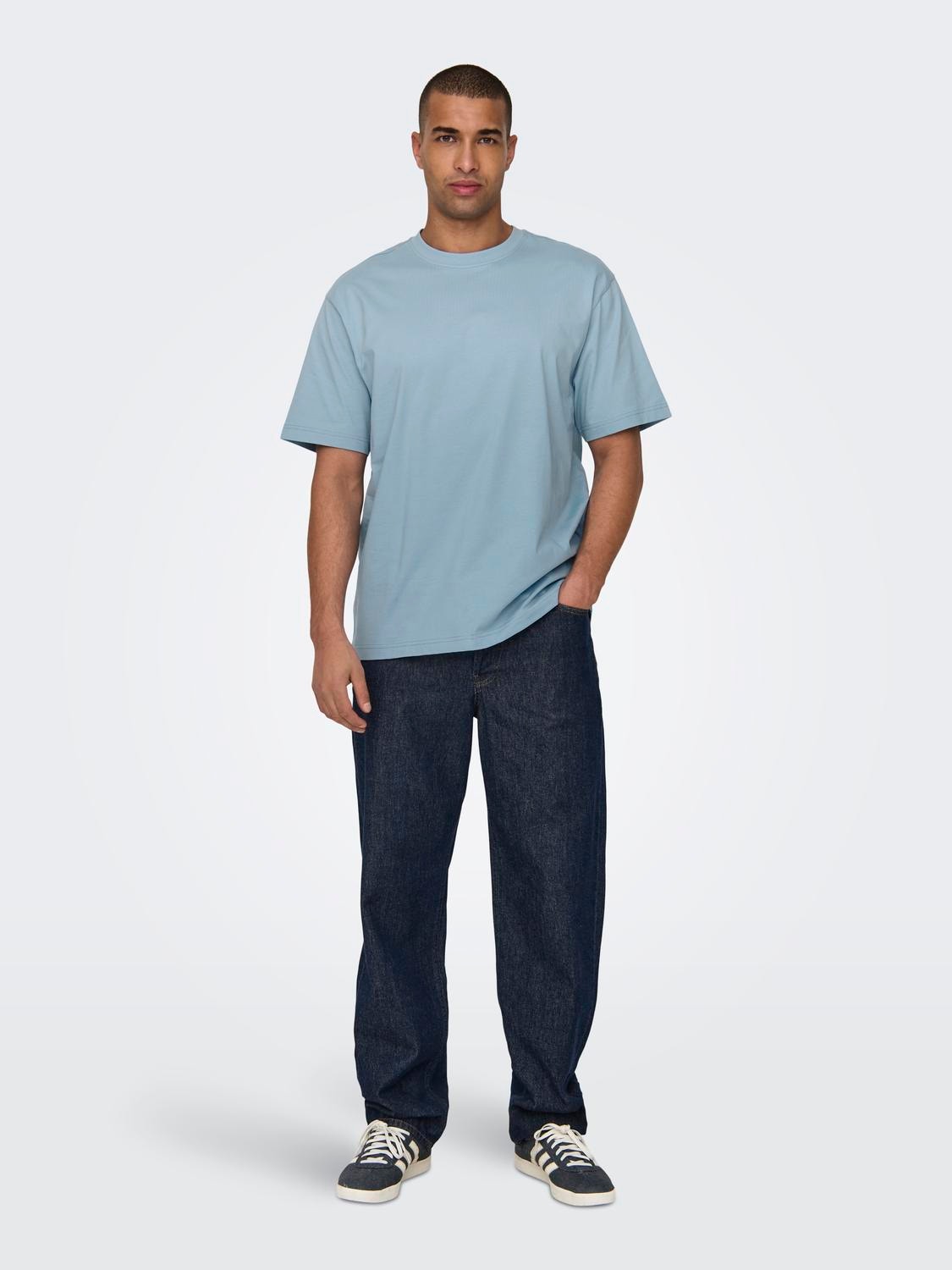 ONLY & SONS Relaxed Fit Round Neck T-Shirt -Glacier Lake - 22022532