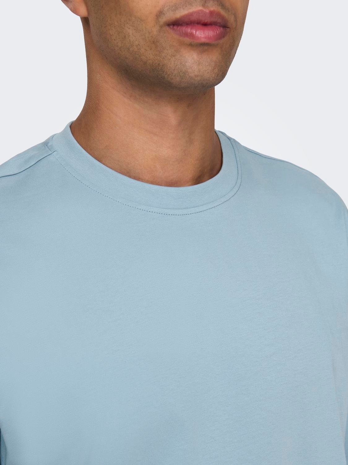 ONLY & SONS Relaxed Fit Round Neck T-Shirt -Glacier Lake - 22022532