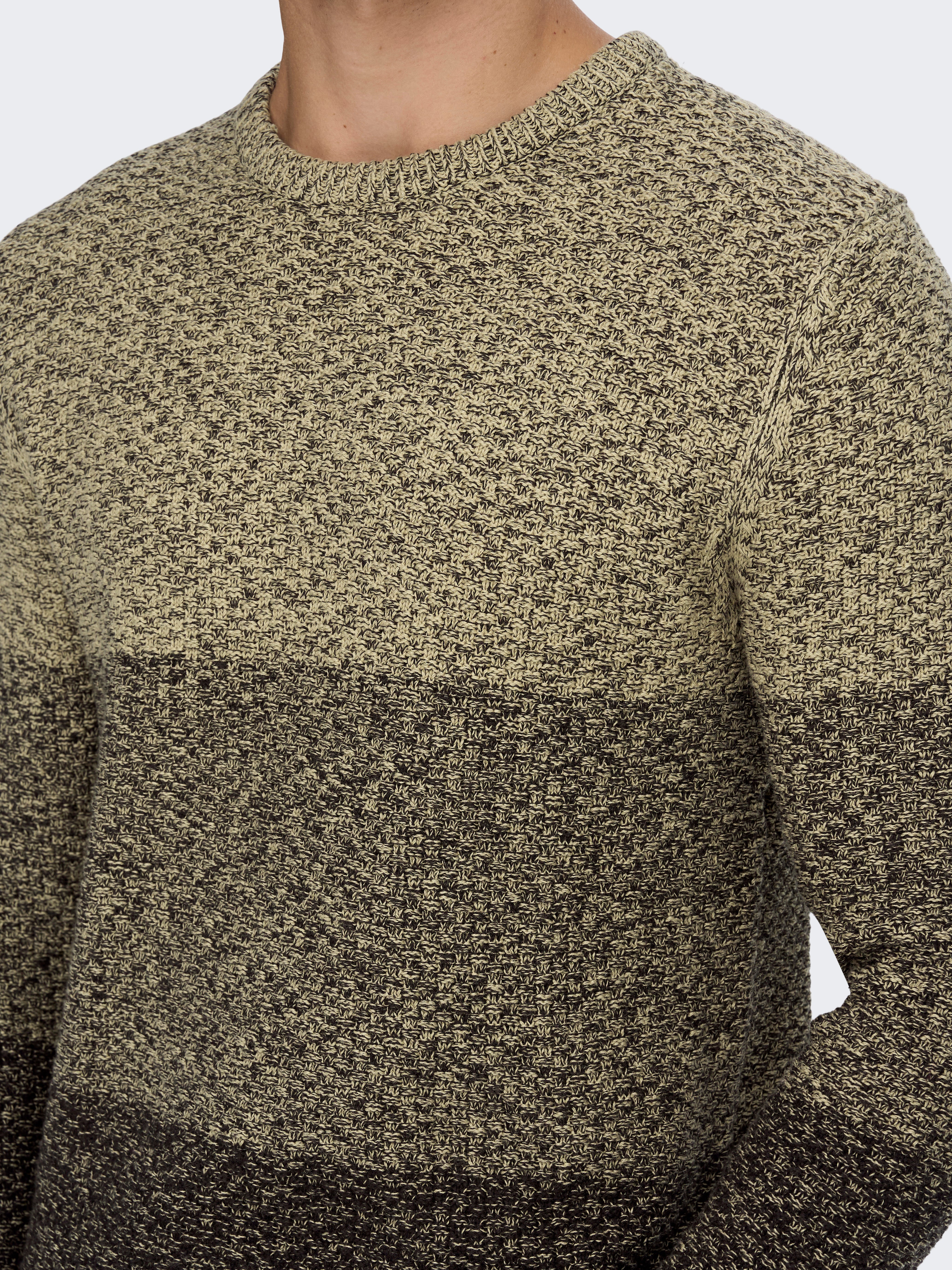 Textured knitted pullover | Medium Grey 