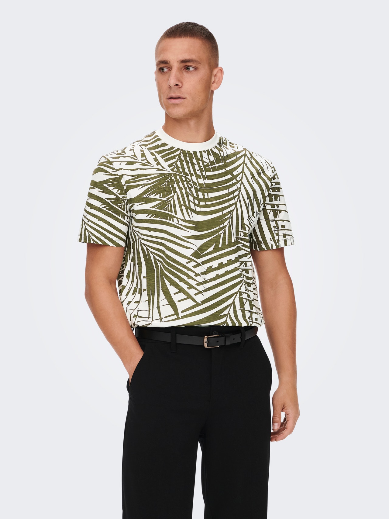 ONLY & SONS O-neck t-shirt with print -Teak - 22022692