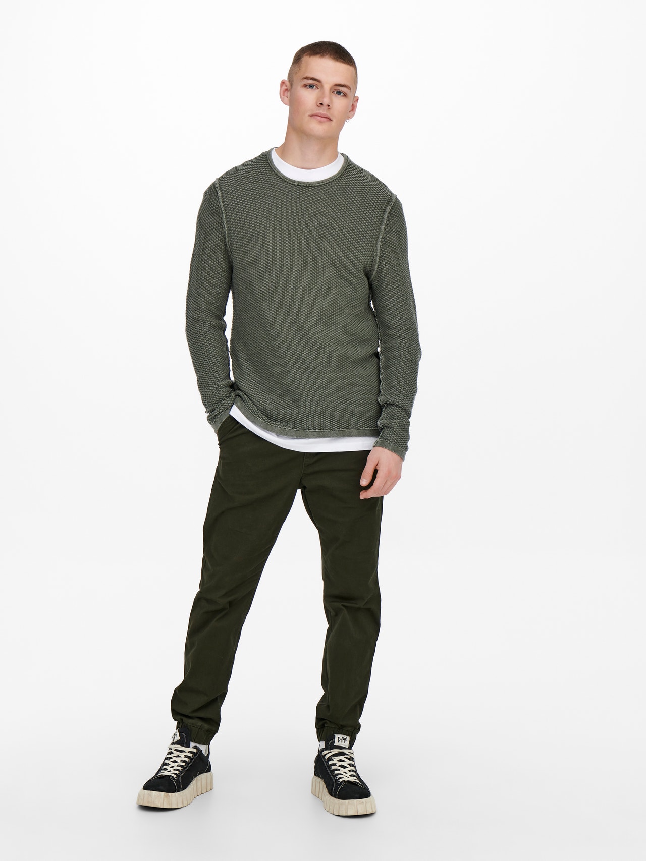 ONLY & SONS Rundhals Pullover -Castor Gray - 22022799