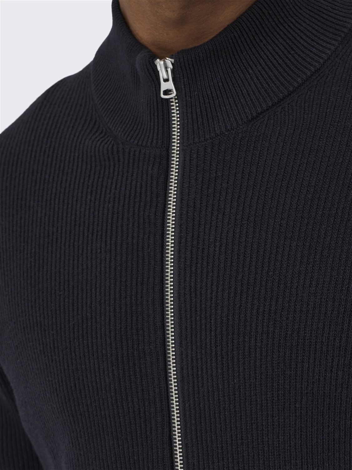 ONLY & SONS Regular Fit High neck Knit Cardigan -Dark Navy - 22022851