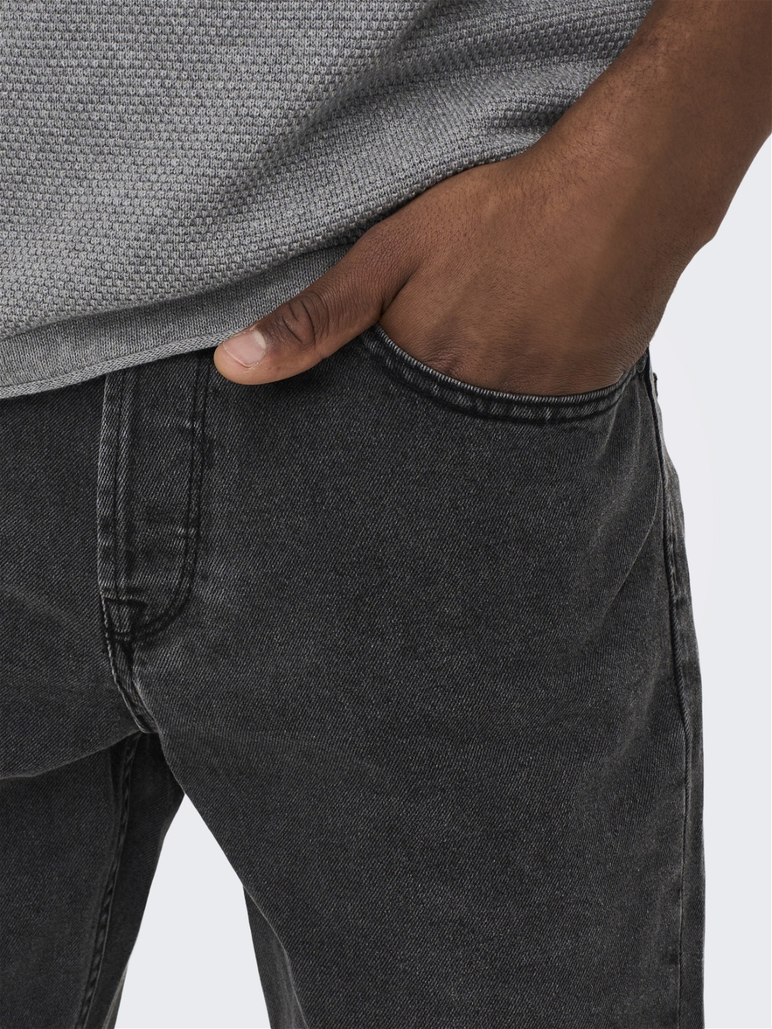 ONLY & SONS Verkürzt Mittlere Taille Jeans -Black Denim - 22022852