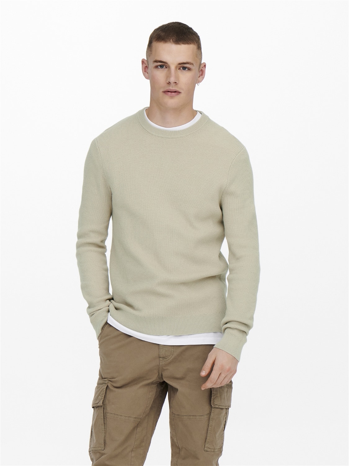 ONLY & SONS Crew neck Genser -Silver Lining - 22022855
