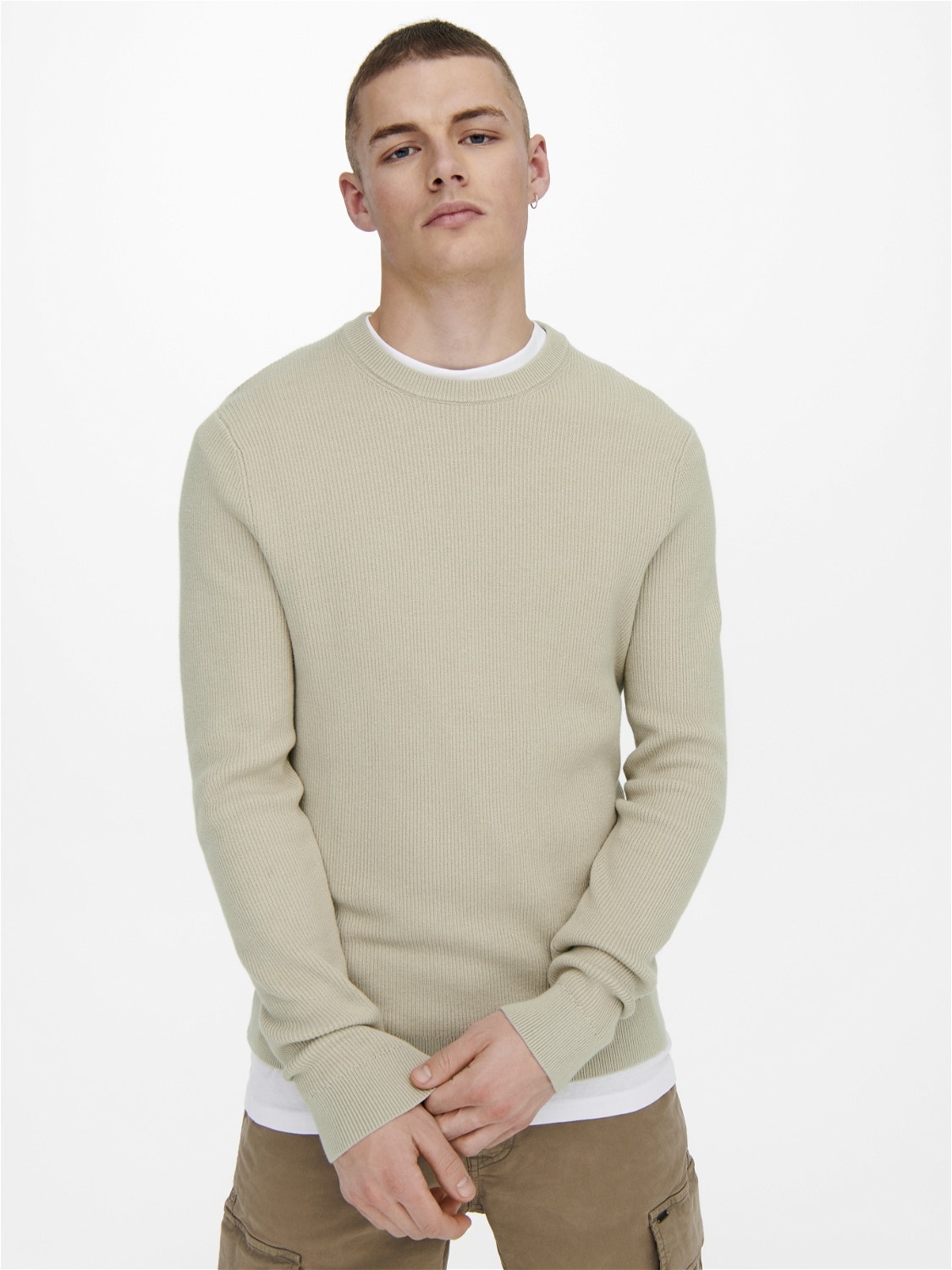 ONLY & SONS Crew neck Pullover -Silver Lining - 22022855